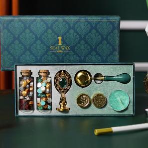 Wax Seal Stamp Kit Includes 3 Wax Seal Stamp Heads, Gold Pen Presented In a Gift Box