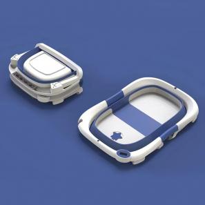Foldable Baby Bathtub with Thermometer Skin Friendly Digital Display and Soft Floating Cushion