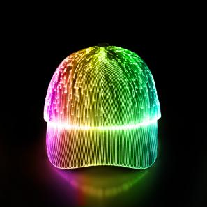 Rechargeable LED Luminous Cap Linen Optical Fiber for Festival Halloween Hip Hops Hat Holiday Baseball Caps