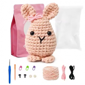 DIY Knitting Crochet Rabbit Sewing Craft Easter Bunny Plush Rabbit Beginner for Kids