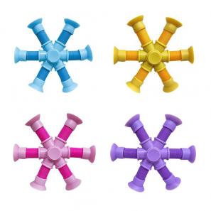 Spinning Top Telescopic Tube Toy Stress Relief Bendable Stretchable Sensory Fidget Spinner Toy for Kids Adults 