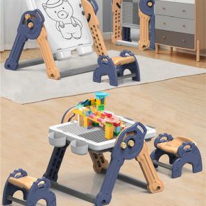 Multi-functional Folding Drawing Board Wooden Table Set Toy Building Block Table