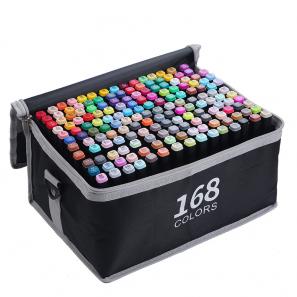 12/24/30/40/48/60/80/100/120/168/206/262 Colors Alcohol Markers Set Professional Coloring Markers with Zipper Bag for Adults Kids Artist Drawing