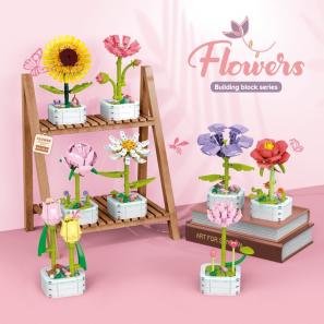 Mini Flower Botanical Building Block Collection Creative Flower Plant Toy Set for Home Decor Christmas Birthday Gift