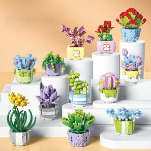 Flower Building Blocks Set for Classroom Prize Flowers Building Toy for Kids Birthday Gifts Easter Basket Stuffers