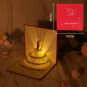 1.3D Pop-Up Musical Birthday Card with LED Cake Light | Heartwarming Melody Gift for Mom, Grandma, Wife & Kidsa Kids Wife
