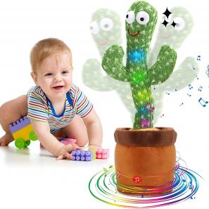 Electric Dancing Cactus Plush Toy with Music Lights Twisting Singing 