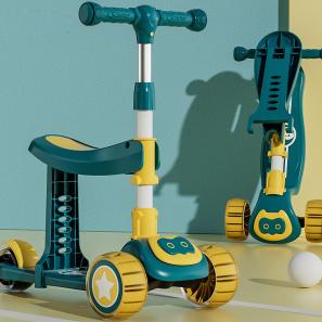 Convertible 3-Wheel Scooter /Adjustable Seat - 3-in-1 Toddler Ride-On Toy for 1-6 Year Olds | Monse Store