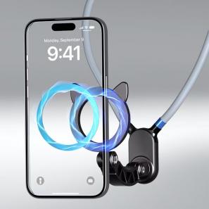 Magnetic Neck Phone Holder - Hands-Free Recording for Content Creators iPhone Android Compatible