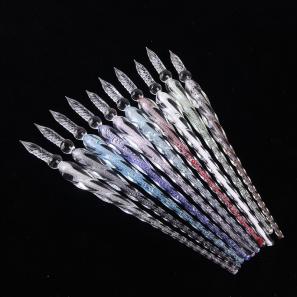 Handmade Glass Dip Pen High Borosilicate Glass Elegant Crystal Pen for Writing Drawing Signatures Calligraphy Decoration