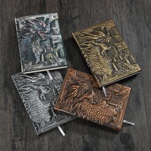 High Quality Leather Material A5 Custom Size Sublimation Journal Notebook Travel Journal Dragon