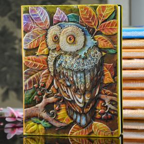 Owl Relief Notebook A5 Notepad 