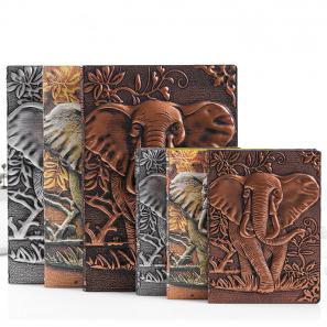 Elephant Relief Notebook A5 Notepad 64K Vintage Notebook for Gift Souvenir