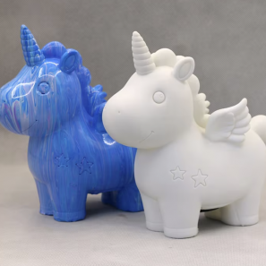 Creative DIY Handmade Fluid Paint Pouring Art Unicorn Coin Bank Kit