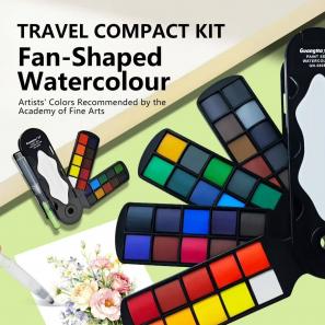 20/30/40 Colors Fan Shaped Solid Watercolor Paint Set 